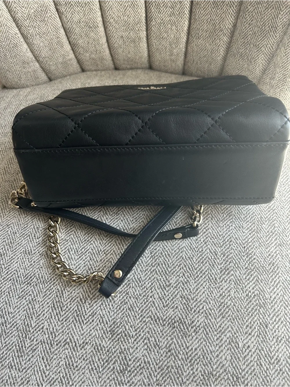 kate spade New York Quilted Black Leather Chain-Handle Shoulder Bag